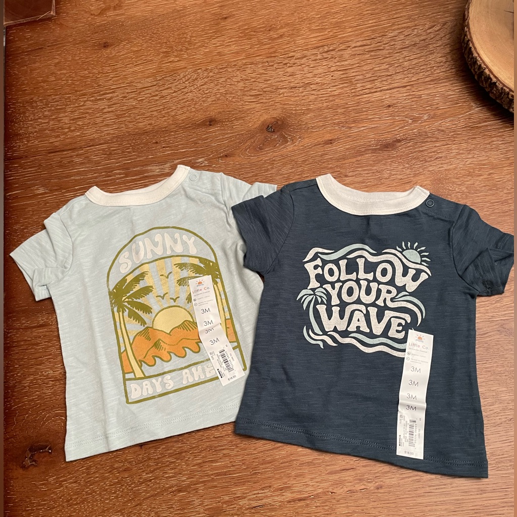 Lauren Conrad Little Co Unisex, Baby Summer T-Shirts 2-Pk Size 3 Month Nwt